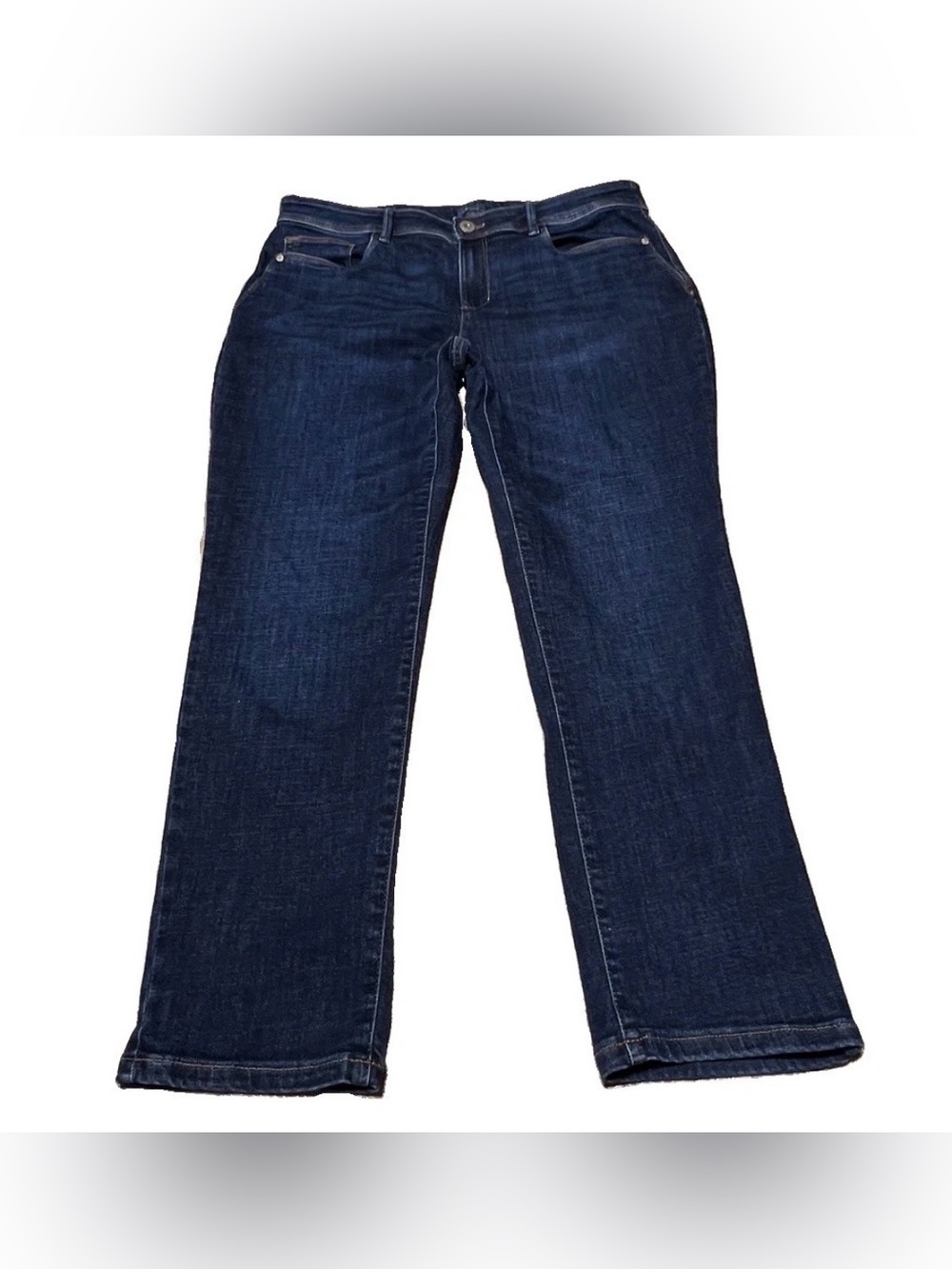 J Jill Denim Authentic Slim Straight Mid Rise Stretch Blue Jeans Womens Size 16P